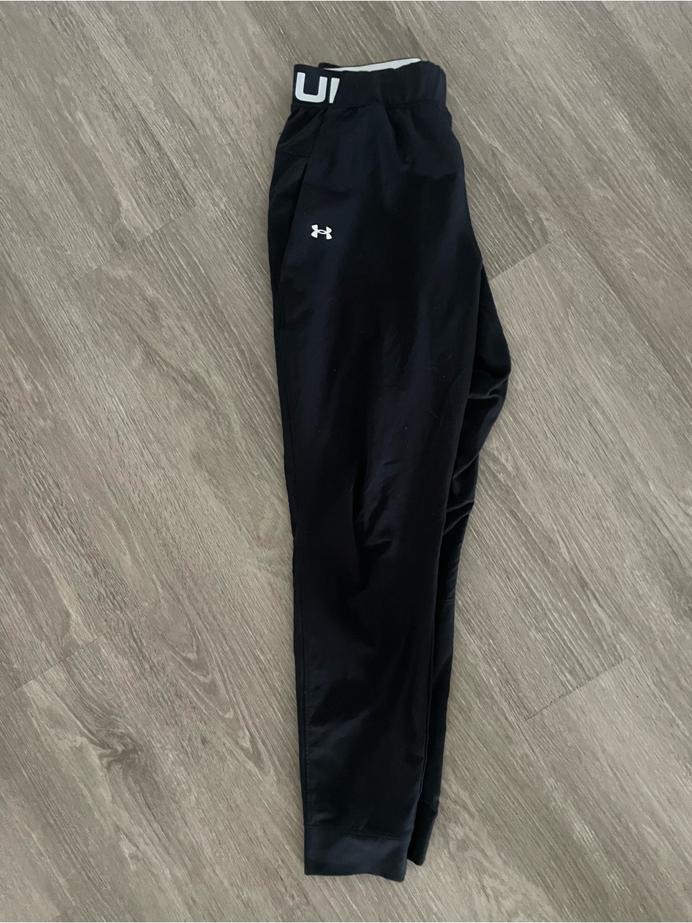 Under Armour Black Womens Performance Joggers with White Logo SZ S